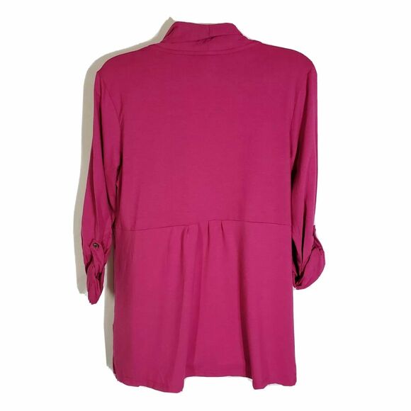 L.L. Bean Womens Small Petite Open Front Cardigan Pink 48% Supima Cotton Spandex - Picture 2 of 11